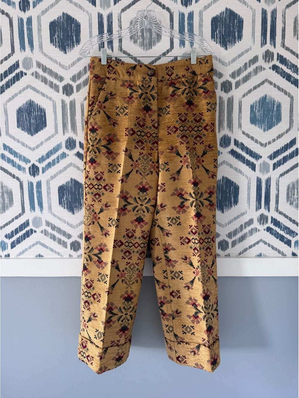 Sezane Damon Trouser in Jacquard Sun